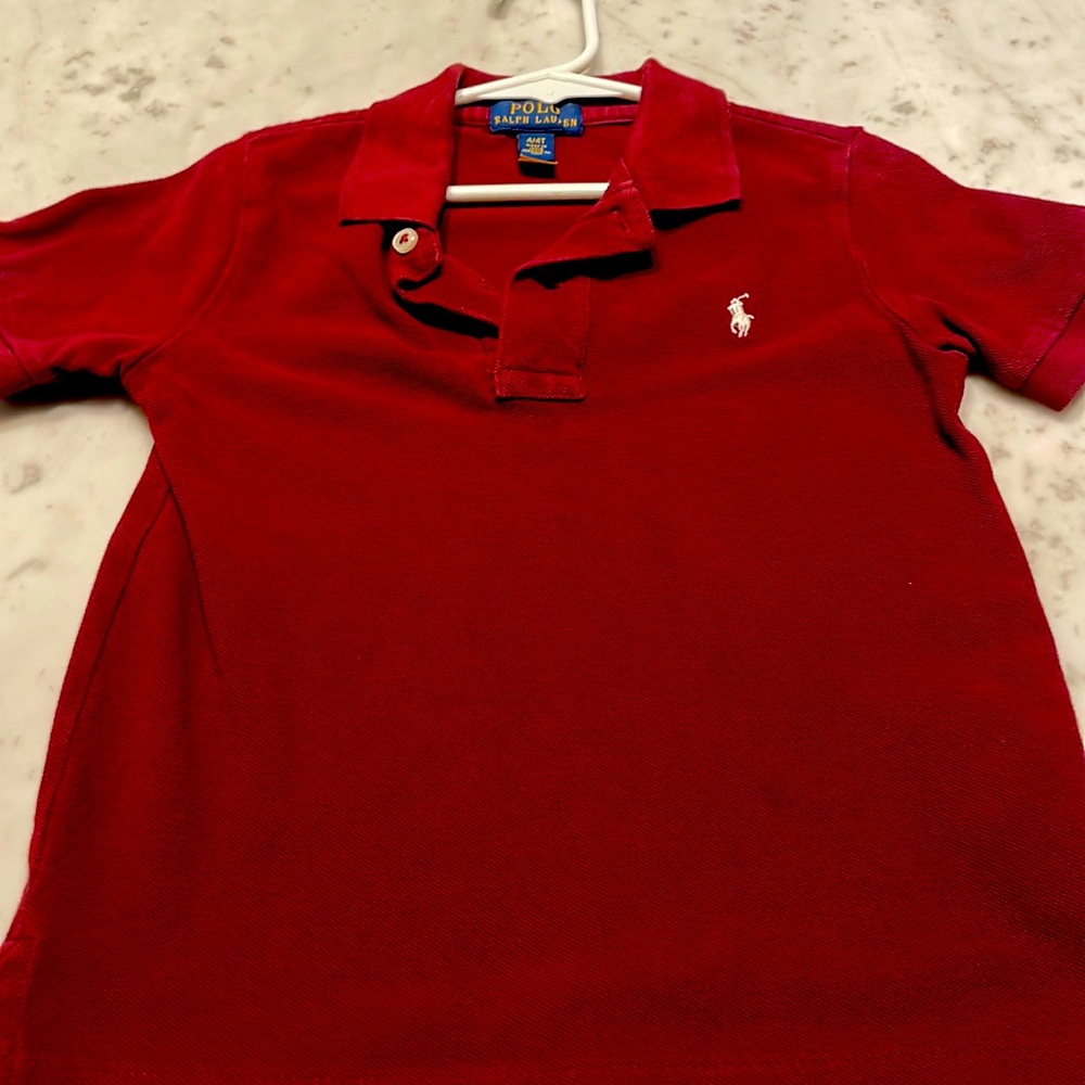 Red kids polo